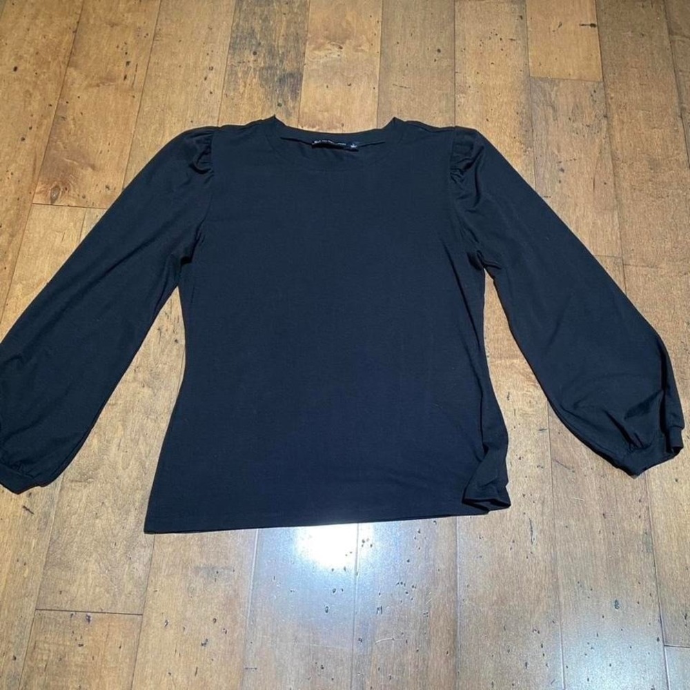 New‎ York & Company Black Puff Sleeve Balloon Sleeve Size: L